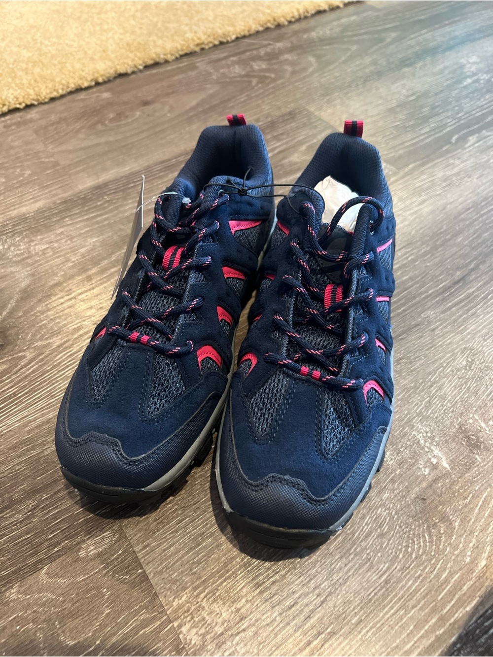 NEW High Sierra Navy Hiking Sneakers with Pink‎ Accents Womens 9